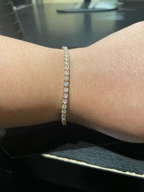 Classic Gold Tennis Bracelet with Clear Stones